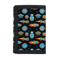 Astronaut And Space Pixel Pattern Print Trifold Wallet