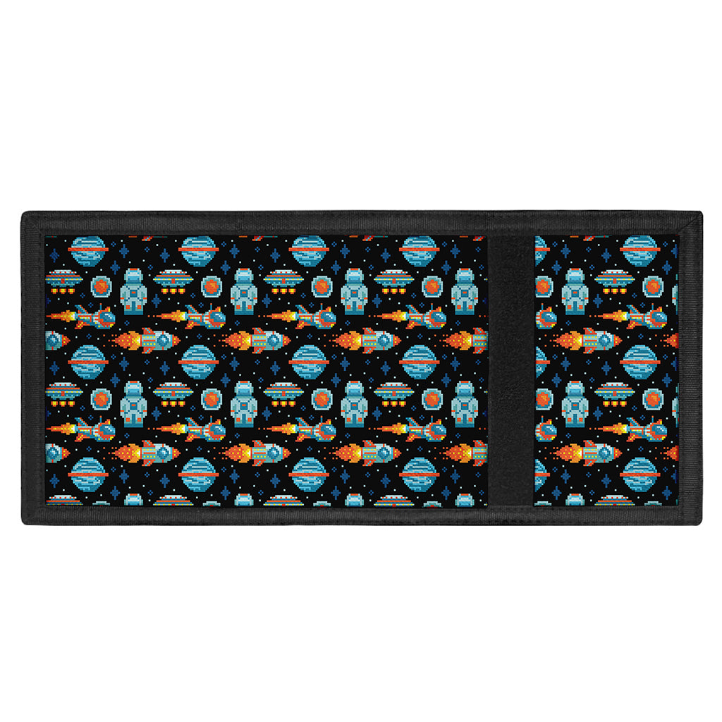 Astronaut And Space Pixel Pattern Print Trifold Wallet