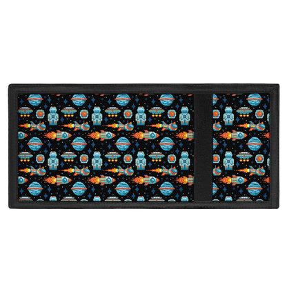Astronaut And Space Pixel Pattern Print Trifold Wallet