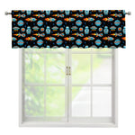 Astronaut And Space Pixel Pattern Print Window Valance