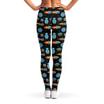 Astronaut And Space Pixel Pattern Print Women's Leggings