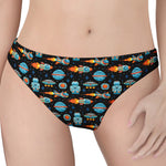 Astronaut And Space Pixel Pattern Print Women's Thong