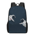 Astronaut Couple In Space Print 17 Inch Backpack