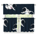 Astronaut Couple In Space Print 3 Piece Kitchen Curtains