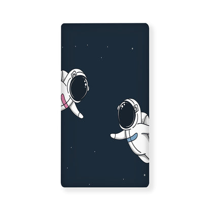 Astronaut Couple In Space Print Baby Crib Sheet