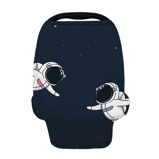 Astronaut Couple In Space Print Baby Seat Cover