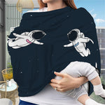 Astronaut Couple In Space Print Baby Seat Cover