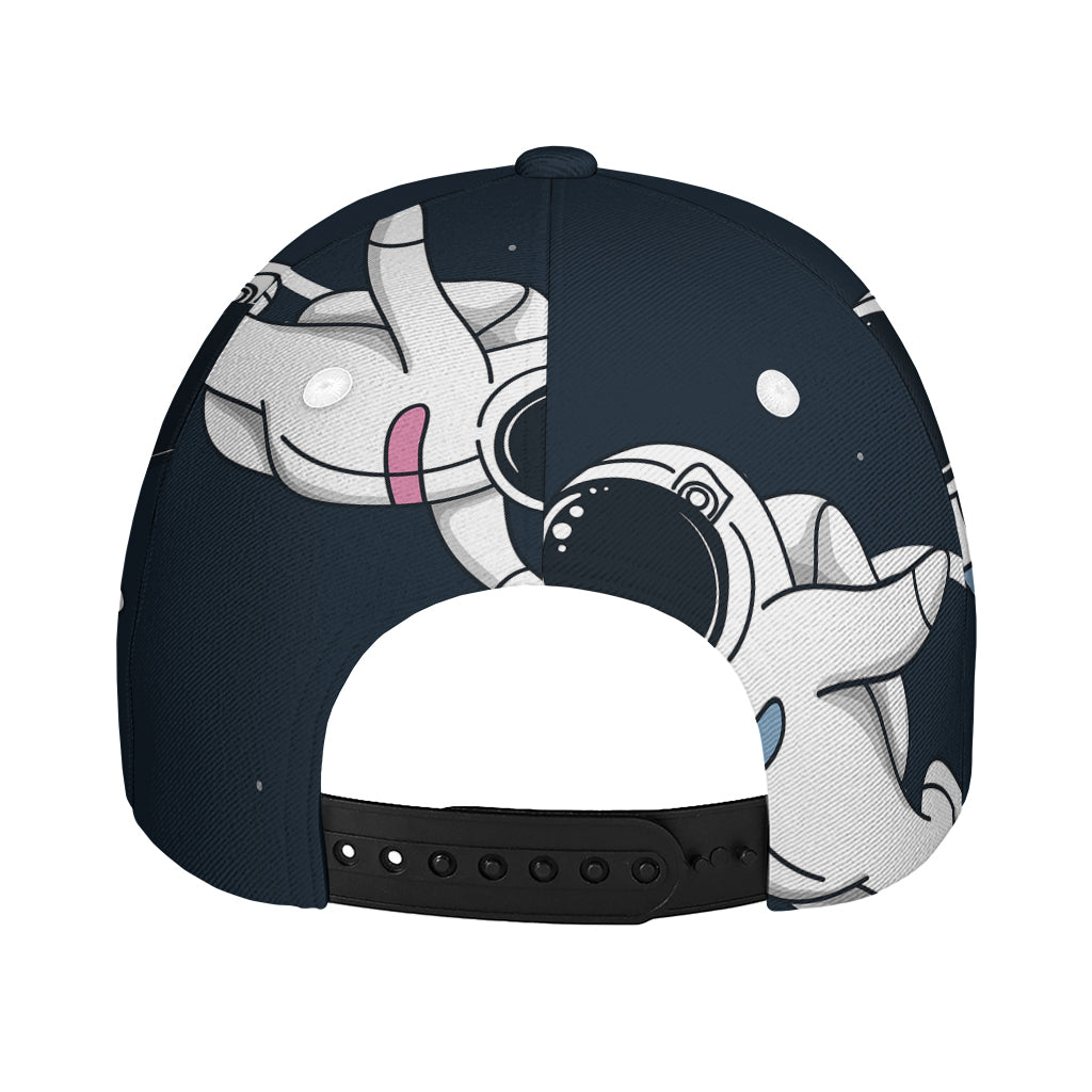 Astronaut Couple In Space Print Baseball Cap