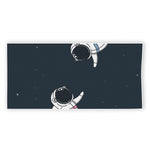 Astronaut Couple In Space Print Beach Towel