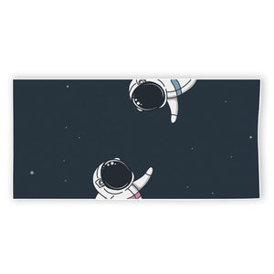 Astronaut Couple In Space Print Beach Towel