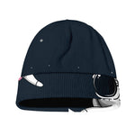 Astronaut Couple In Space Print Beanie