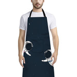 Astronaut Couple In Space Print Bib Apron With Pocket