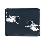 Astronaut Couple In Space Print Bifold Wallet