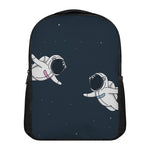 Astronaut Couple In Space Print Casual Backpack