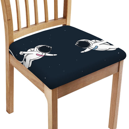 Astronaut Couple In Space Print Chair Cushion Cover