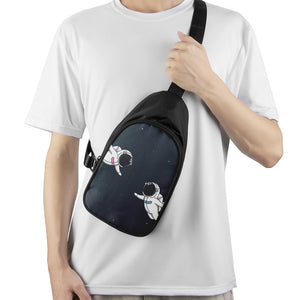 Astronaut Couple In Space Print Chest Bag