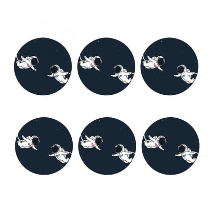 Astronaut Couple In Space Print Coaster Set