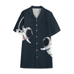 Astronaut Couple In Space Print Cotton Hawaiian Shirt