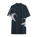 Astronaut Couple In Space Print Cotton Hawaiian Shirt