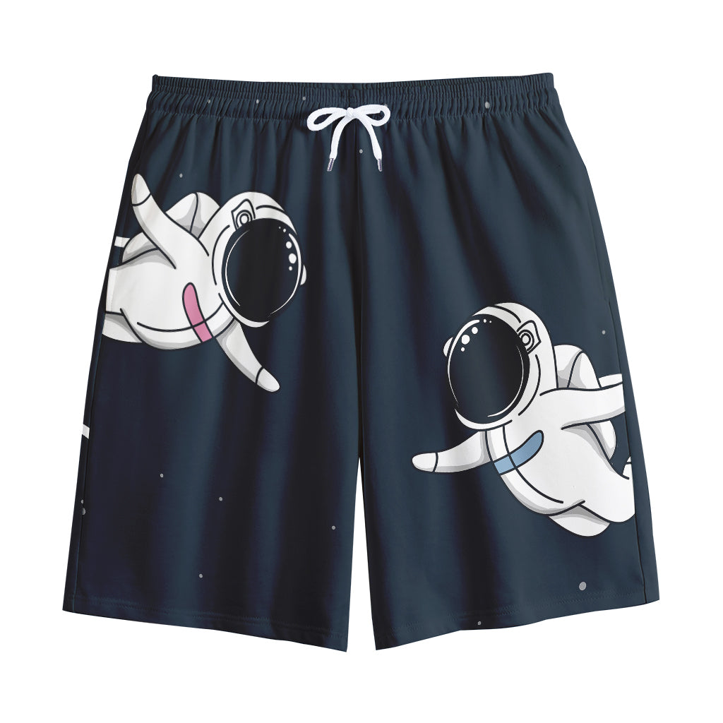 Astronaut Couple In Space Print Cotton Shorts