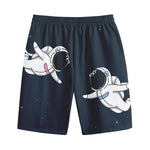 Astronaut Couple In Space Print Cotton Shorts