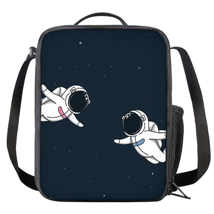 Astronaut Couple In Space Print Crossbody Lunch Bag