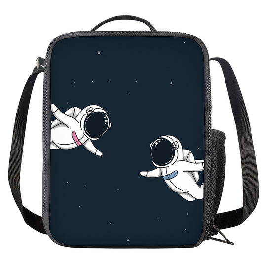 Astronaut Couple In Space Print Crossbody Lunch Bag