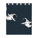 Astronaut Couple In Space Print Curtain