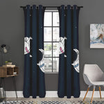 Astronaut Couple In Space Print Curtain