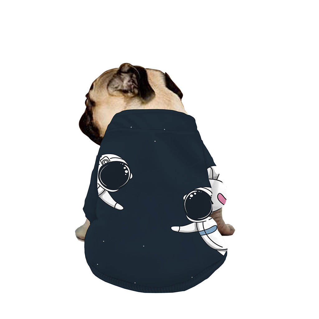 Astronaut Couple In Space Print Dog Zip Up Jacket