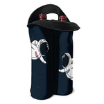 Astronaut Couple In Space Print Double Neoprene Wine Tote