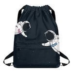 Astronaut Couple In Space Print Drawstring Backpack