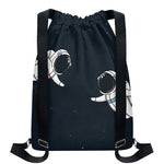Astronaut Couple In Space Print Drawstring Backpack