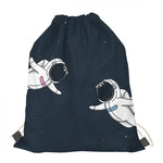 Astronaut Couple In Space Print Drawstring Bag
