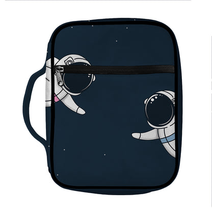 Astronaut Couple In Space Print Front Pocket Bible Bag