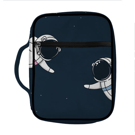 Astronaut Couple In Space Print Front Pocket Bible Bag