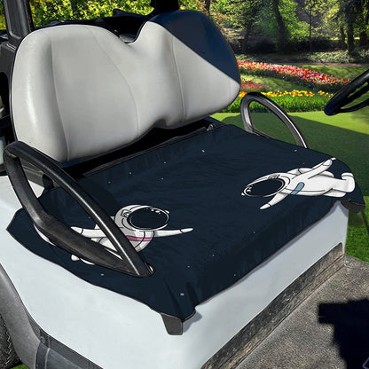 Astronaut Couple In Space Print Golf Cart Seat Cover