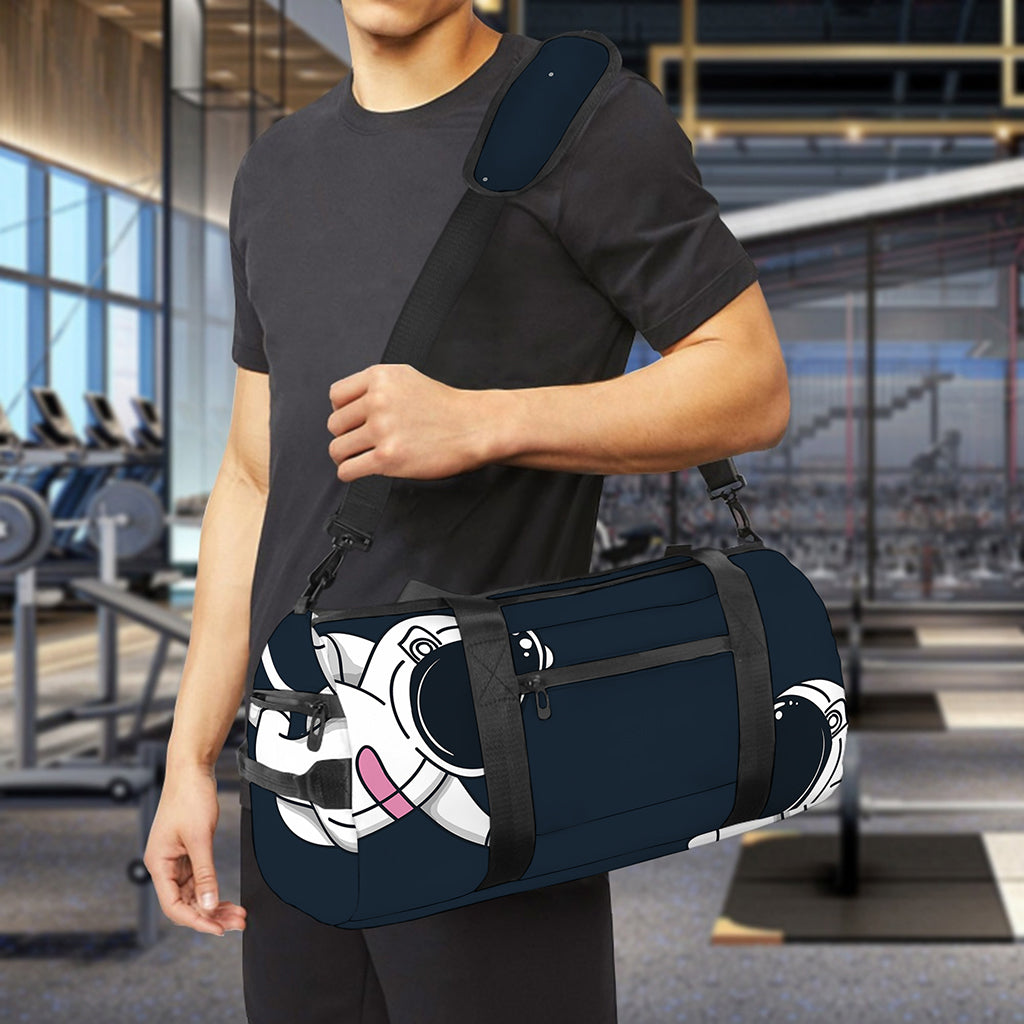 Astronaut Couple In Space Print Gym Bag