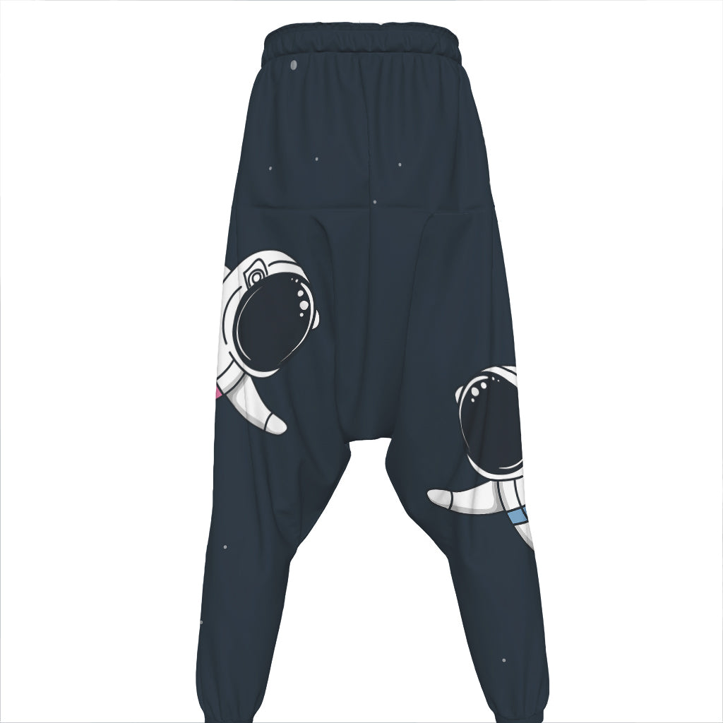 Astronaut Couple In Space Print Hammer Pants