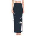Astronaut Couple In Space Print High Slit Maxi Skirt