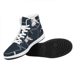 Astronaut Couple In Space Print High Top Leather Sneakers