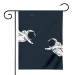 Astronaut Couple In Space Print House Flag
