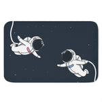 Astronaut Couple In Space Print Indoor Door Mat