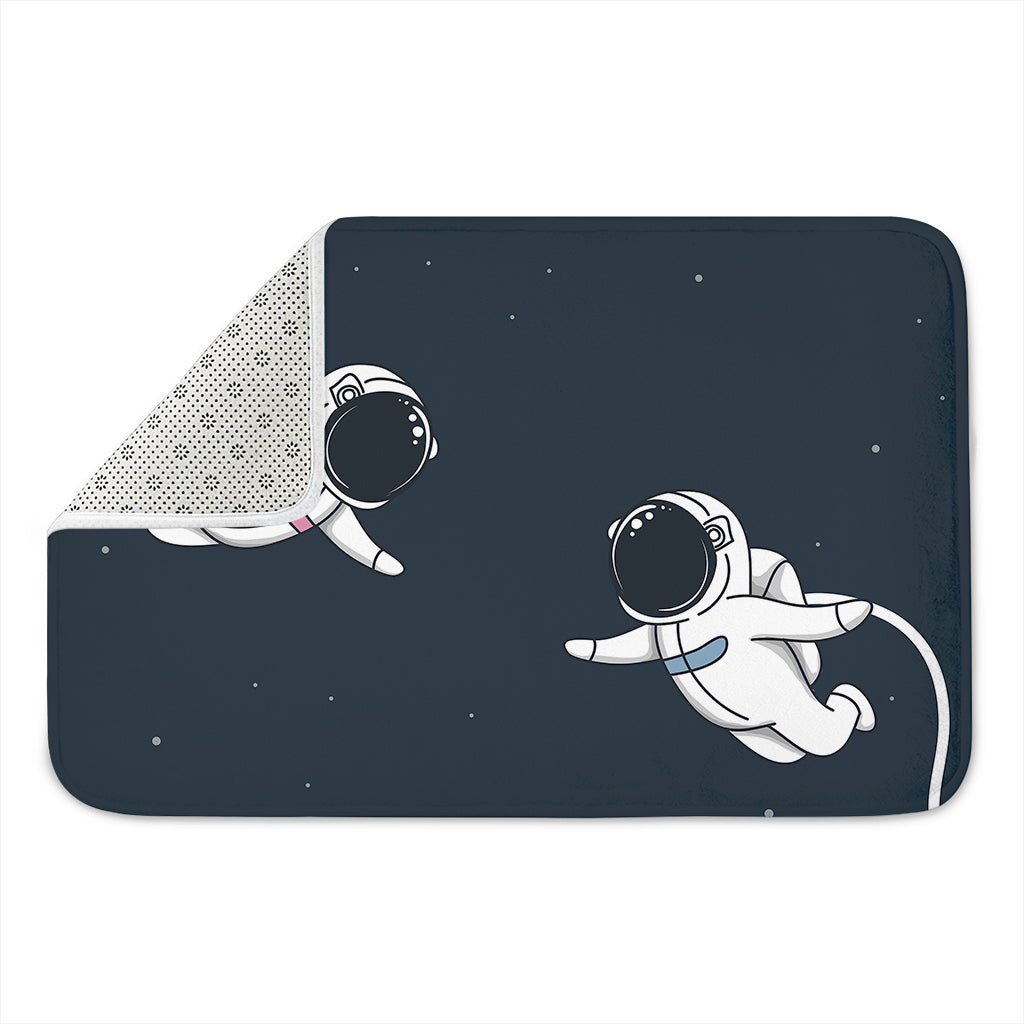 Astronaut Couple In Space Print Indoor Door Mat