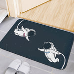 Astronaut Couple In Space Print Indoor Door Mat