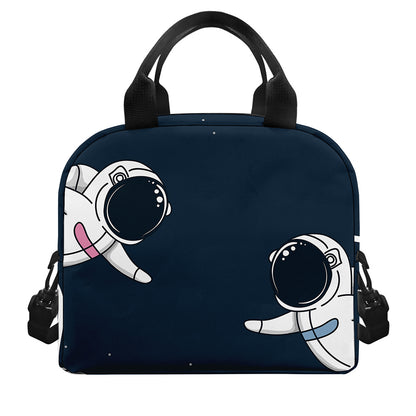 Astronaut Couple In Space Print Insulated Lunch Bag