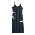 Astronaut Couple In Space Print Jersey Midi Cami Dress