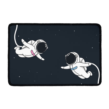 Astronaut Couple In Space Print Kitchen Mat