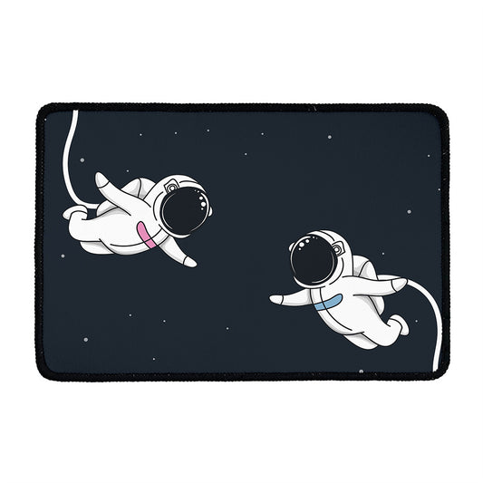 Astronaut Couple In Space Print Kitchen Mat
