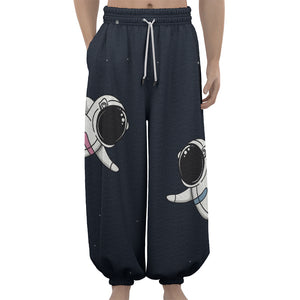 Astronaut Couple In Space Print Lantern Pants